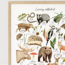 Plakat alfabet "Leśne Echo" - edukacyjny A3 cm