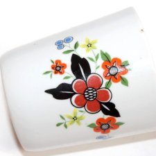 CHODZIEŻ kubek bez ucha kwiaty folk vintage PRL