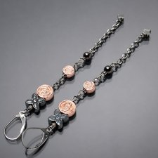 Rose gold flower - kolczyki