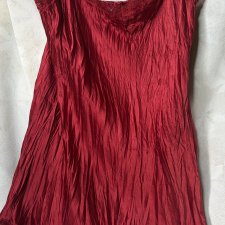 100 % SILK Debenhams Red Herrins nowy jedwabny top z metkami piękna wiśnia