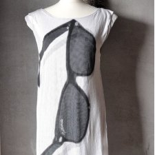Letnia sukienka mini tunika pop-art M