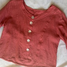 100 % Linen  ceglasty przyprawowy pomarańcz ciekawy fason jakościowy len