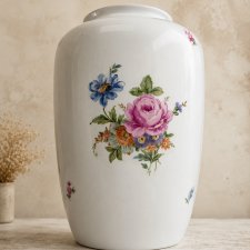 Duży wazon porcelanowy Vintage Lichte VEB NRD lata 50/60 pękaty 30 cm