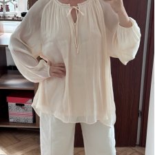 LC Lauren Conrad Beżowa Bluzka Sheer Plus Size 6XL / 52 / 24