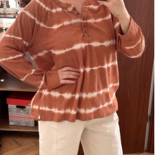 Sonoma Bluzka Waffle Tie-Dye Plus Size 4XL / 48 / 20