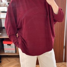 PrettyGarden Bordowa Bluzka Ribbed Plus Size 6XL / 52 / 24