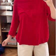 Talbots Plus Czerwona Bluzka Bawełniana logsleeve