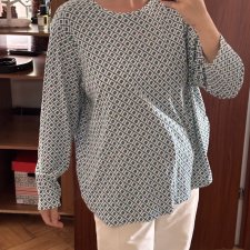 Croft & Barrow 2X bluzka 100% bawełna | geometryczny wzór | plus size 4XL / 48 / 20