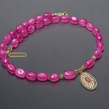 Statement /kwarc magenta/ 13.07.25 naszyjnik - Szlachetna kolekcja