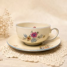 Przedwojenna filiżanka Seltmann Weiden Vintage 1924–1946 kwiaty