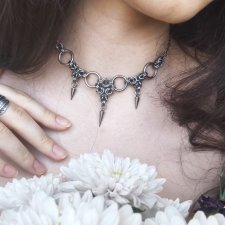 Gotycki choker chainmaille z kolcami ze stali chirurgicznej, gothic punk