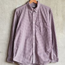 Bordowa bawełniana koszula w kratkę japońskiej marki Uniqlo M unisex 100% bawełna