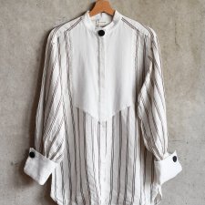 lniana koszula w paski duńskiej marki premium By Malene Birger 36
