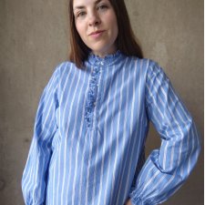 Bawełniana niebieska bluzka w paski duńskiej marki Pulz Jeans 100% bawełna M