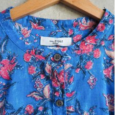 Niebieska bawełniana bluzka w kwiaty kwiatowy wzór 100% bawełna francuskiej marki premium Isabel Marant Etoile 40