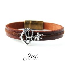 ANCHOR & LEATHER bransoletka męska z kotwicą