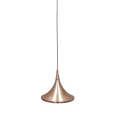 Niemiecka lampa wisząca typu Semi (Trumpet) – miedź, Rolf Krüger dla Staff Leuchten, lata 70.