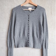 Szary wełniany kardigan z dodatkiem kaszmiru wełna kaszmir H&M Premium M