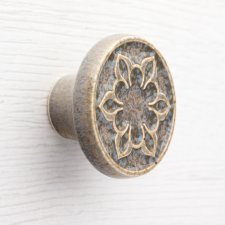 Ceramiczna gałka do mebli szaro-brązowa, wz.02