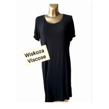 Klasyczna Czarna Sukienka Midi 42 XL Wiskoza