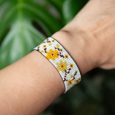 Bransoletka YELLOW SAKURA ✧ boho ✧ etno ✧ kwiaty