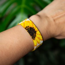 Bransoletka SUNFLOWERS ✧ boho ✧ etno ✧ słoneczniki