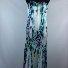 Ever Pretty elegancka satynowa sukienka z koronką maxi / L
