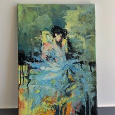 Obraz Olejny na Płótnie 55x38 | Autorska Abstrakcja Figuralna "Vivace"