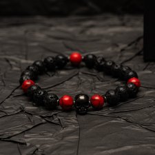 Męska bransoletka RED SKULL