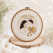 Ślubna, indywidualna dedykacja, haft w oprawie vintage