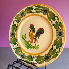 Portugalski stojący talerz z kogutem (19 cm) - stan idealny