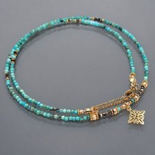 Turkus vol. 48 i diamenty /choker/ naszyjnik - Szlachetna kolekcja