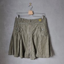 NILE XS spódnica khaki lniana len bawełna