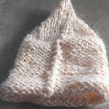 Cytryna czapka handmade wełna moher