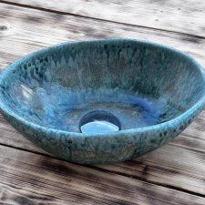 Mini umywalka owalna ceramiczna rękodzieło