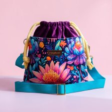 Listonoszka handmade z weluru – unikatowa torebka Raspberi 26 × 28 cm
