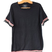 Czarny T-shirt bawełna 44 aztecki ciekawe detale