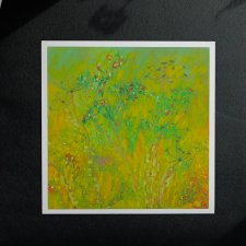 Jesienna Łąka obraz pastela olejna 30x30 cm
