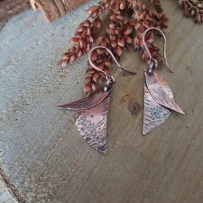 Kolczyki miedziane jak listki