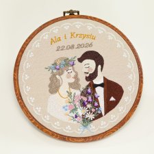 Ślubna, indywidualna dedykacja, haft w oprawie vintage