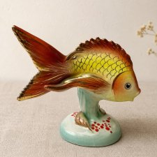 Figurka rybka Kobanyai Drasche ryba Vintage ręcznie malowana Retro home