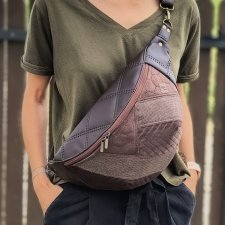 brązowa patchworkowa nerka XXL