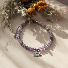 Bransoletka z kamieni LOTUS ✧ ametyst ✧ kwiat lotosu