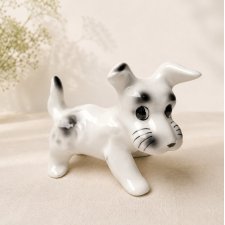 Porcelanowa figurka psa Terier Cluj Rumunia piesek lata 60 Vintage sygnowana