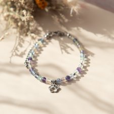 Bransoletka z kamieni PAWS ✧ fluoryt ✧ łapka