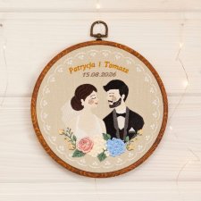 Ślubna, indywidualna dedykacja, haft w oprawie vintage