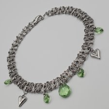 Naszyjnik Peridot Heart stal choker