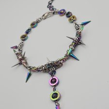 Naszyjnik Prismatic Venom wielobarwny agat hematyt