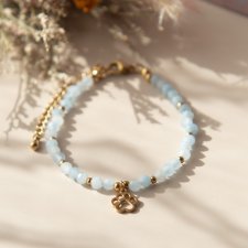 Bransoletka z kamieni PAWS ✧ akwamaryn ✧ łapka
