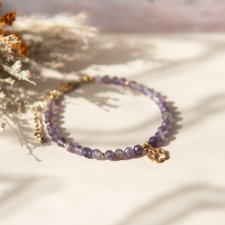 Bransoletka z kamieni PAWS ✧ ametyst ✧ łapka